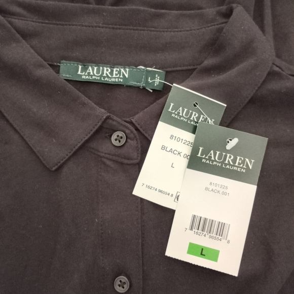 Lauren Ralph Lauren Women's Large Black Button-Down Loungewear Gown - Picture 5 of 6